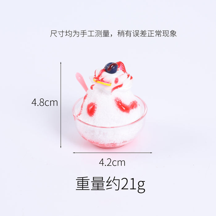 Wholesale Simulated Fruit Shaved Ice Food Pendant In PVC Trendy Bag Charm And Car Key Accessory For Summer MOQ≥5