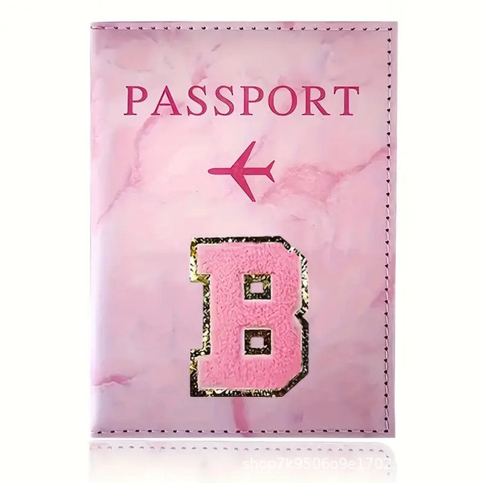 Wholesale Trendy Monogram Passport Cover Initial PU Leather Travel Wallet Unisex Boutique Card Holder