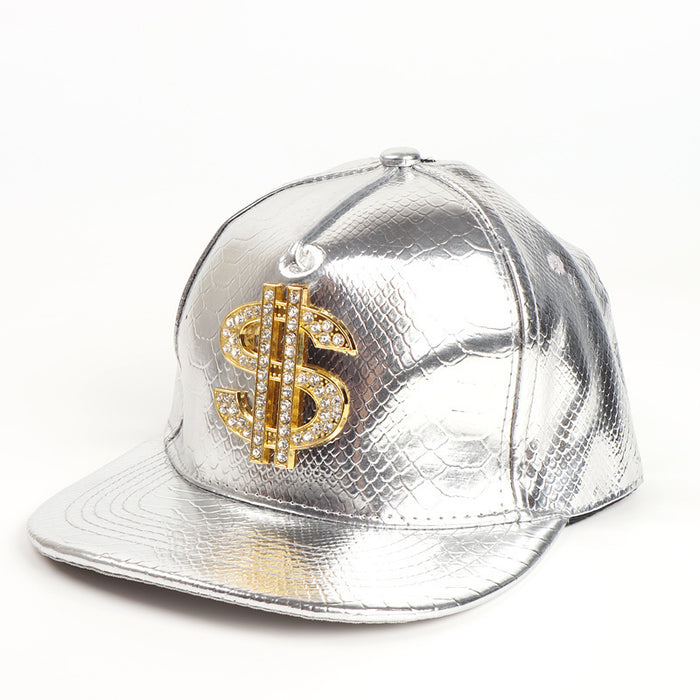 Wholesale PU Gold Dollar Sign Crocodile Pattern Flat Brim Baseball Cap JDC-FH-KuangH001