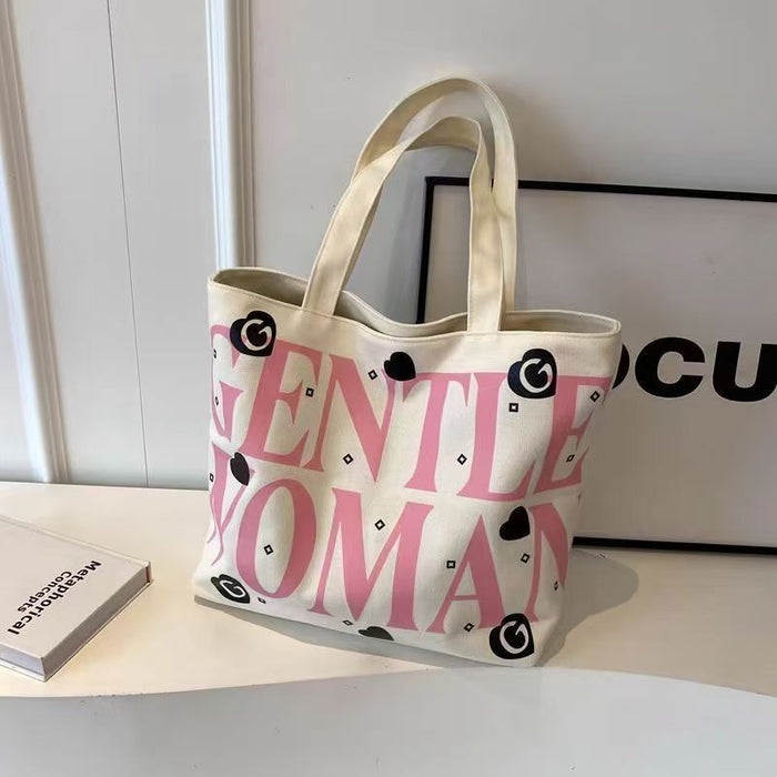 Wholesale Canvas bag, tote bag, commuting bag, versatile printed handbag, shoulder bag, shopping bag