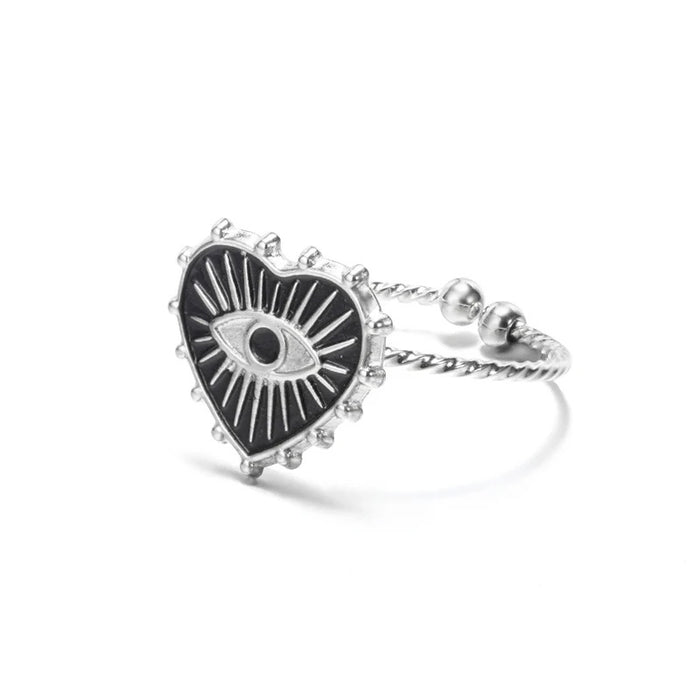 Wholesale Retro Inlaid PeacocK Turquoise Stainless Steel Ring
