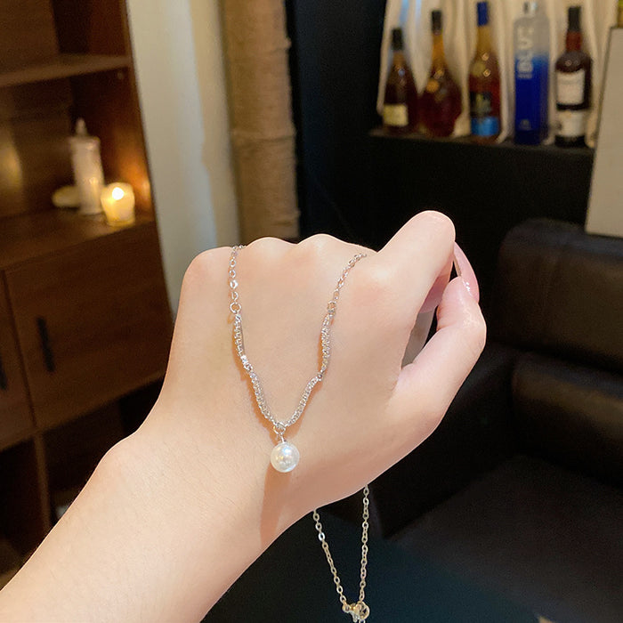Wholesale Titanium Steel Micro Inlaid Zircon Clavicle Chain