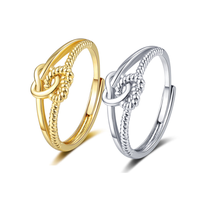 Wholesale double love twist ring female open Index ring