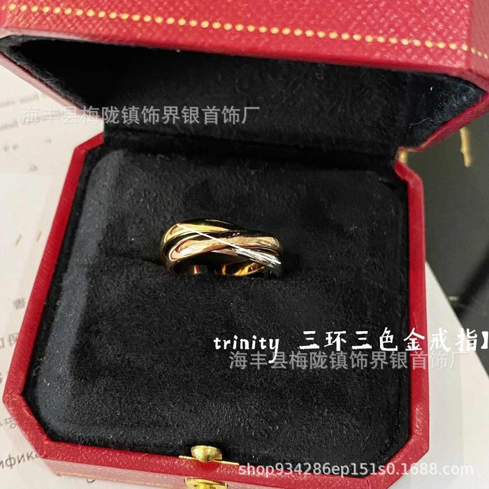 Wholesale Classic Edition Ring with Intertwined Circles Crafted by Heavy Industry