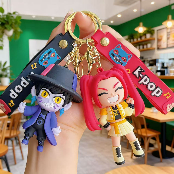 Wholesale Flexible Rubber Anime Witch Girl Keychain Cute Bag Pendant Fashion Accessory Gift