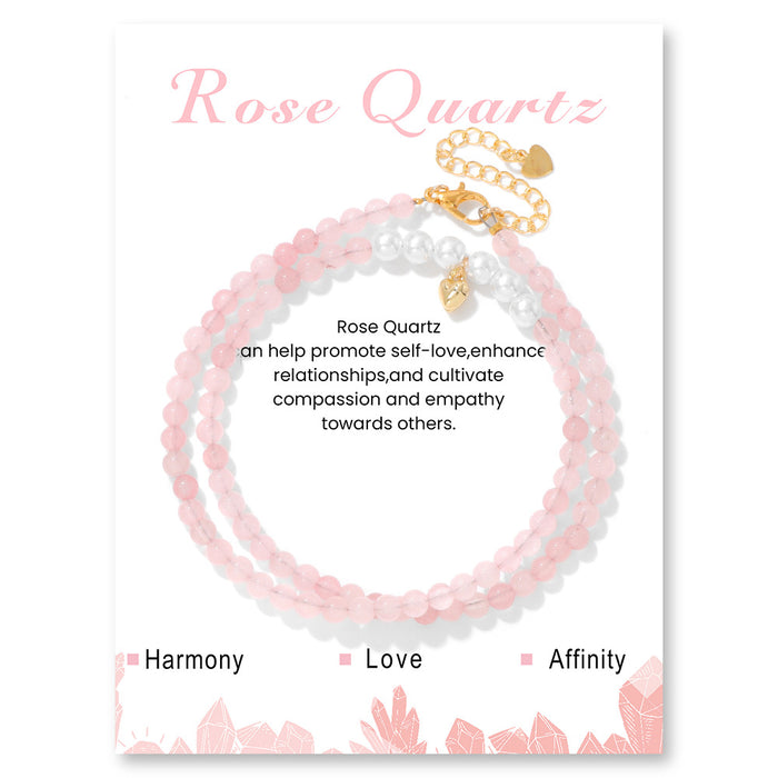 Wholesale 4mm stone bead necklace with heart pendant a choker style necklace