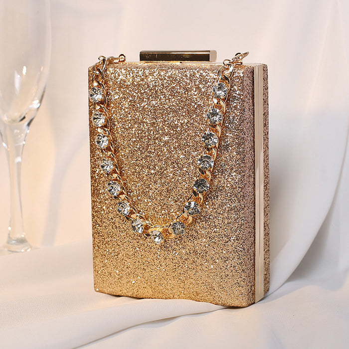 Wholesale Banquet Bag with Rhinestone Chain Hand-held Crossbody Women's Small Bag Socialite Banquet Handbag JDC-HB-MM008