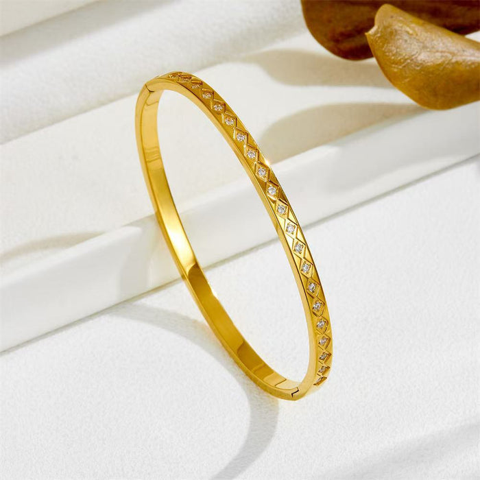 Wholesale Six-pointed Star Buckle Gold Plated Stainless Steel Zirconium Bracelet