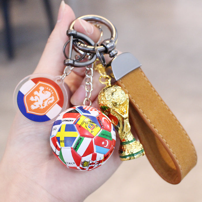 Wholesale Football Acrylic Car Keychain Pendant Gift for Fans