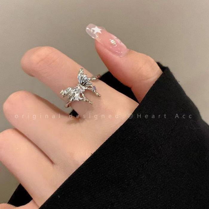 Wholesale Butterfly opening ring for women with a niche design that can be adjusted