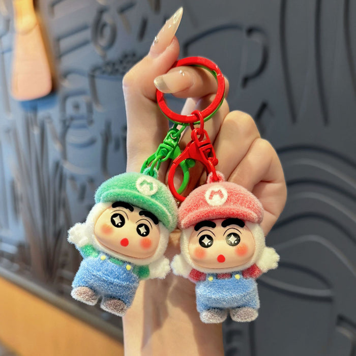 Wholesale Flocking Cartoon Keychain Cute Design Bag Charm Christmas Accessory MOQ≥3