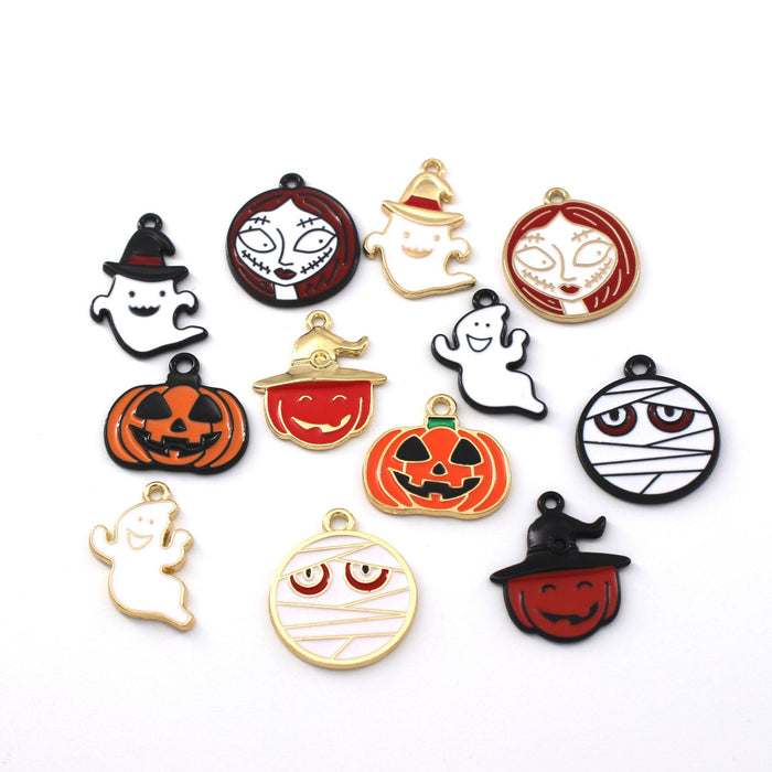 Wholesale 10pcs  Series  Alloy Dripping Oil Earrings Pendants Jewelry Accessories Factory