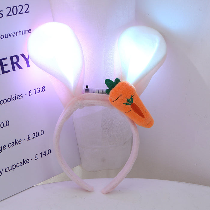 Wholesale 12PCS Plastic LED Carrot Cartoon Rabbit Ear Glow Hair Hoop JDC-HD-MeiY008