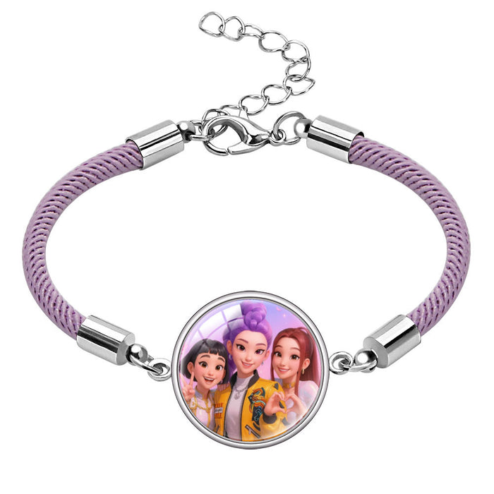 Wholesale Multicolor cord  Kpop Time Gem gemstone bracelet