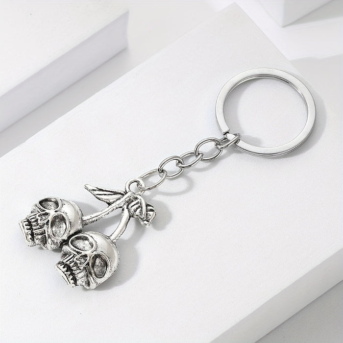 Wholesale Dark Style  Cherry Skull Keychain Bag Charm Zinc Alloy Party Gift