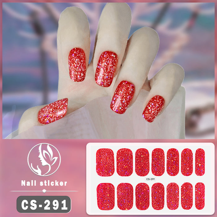 Wholesale Gradient Four-color No-bake Gel Nail Stickers JDC-NS-ARS005