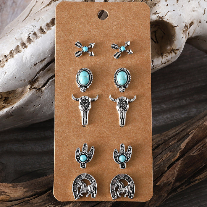 Wholesale  cute sweet turquoise earrings suit