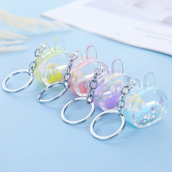 Wholesale Rabbit Rainbow Oiled Acrylic Keychain JDC-KC-BSD001