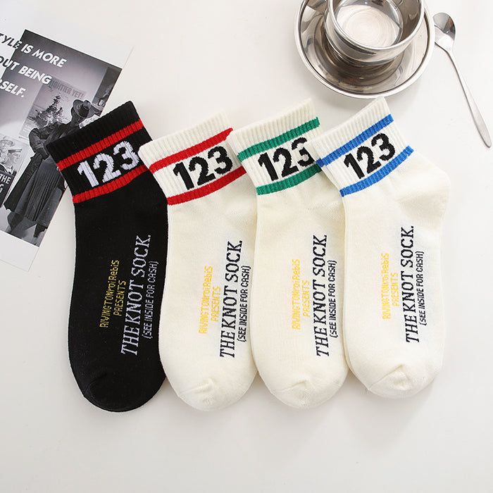 Wholesale Striped short tube socks, niche sports basketball socks, student cotton socks, women's boat socks