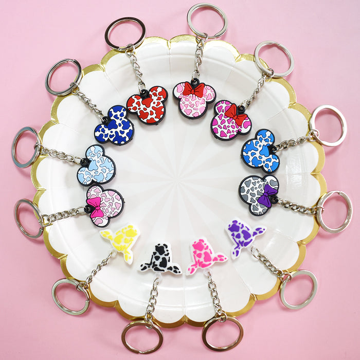 Wholesale Random 100pcs Cartoon Soft Rubber Keychain JDC-KC-RYY015
