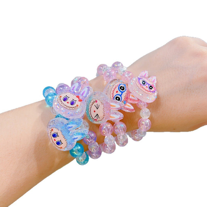 Wholesale 10 pcs Acrylic material flashing cartoon character bracelet for kids.