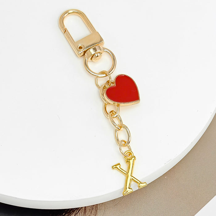Wholesale 26-letter heart pendant Valentine's Day keychain