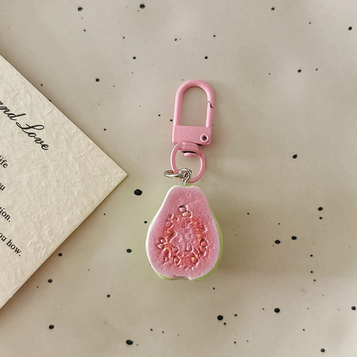 Wholesale Chic Tropical Fruit Resin Keychain Bag Charm Pendant For Girls Boutique Gift Accessory
