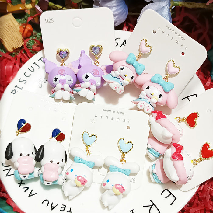 Wholesale Cute Cartoon Resin Earrings JDC-ES-Xiaox002