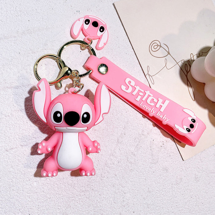 Wholesale color key chain soft rubber doll  pvc  car key chain pendant small gift