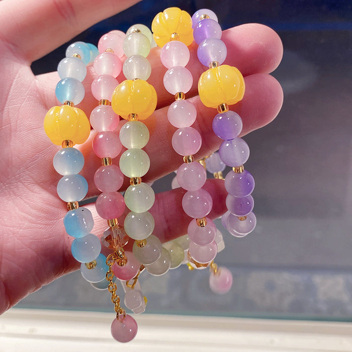 Wholesale Butterfly Bow Glass Bead Bracelet for Kids Trendy Jewelry Accessory MOQ≥3