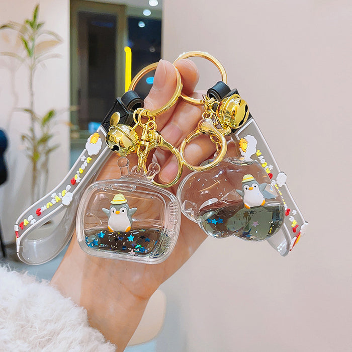 Wholesale Cartoon Floating Into Oil Quicksand Bottle Keychain JDC-KC-ShuoT013