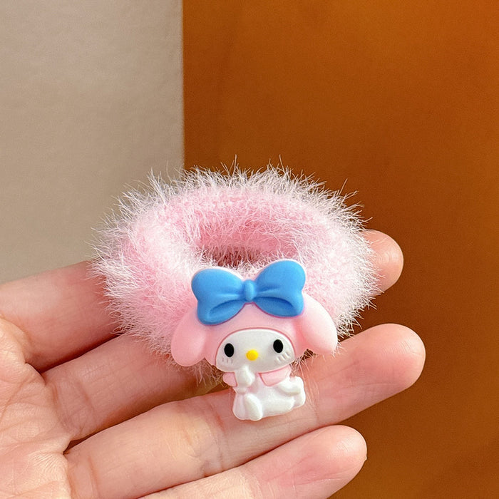 Wholesale Candy Color Cute Cartoon Hair Band Hair Ring Does Not Hurt The Hair Children's Rubber Band Female Low Ball Head Plush Hair Band JDC-HS-Wangl003