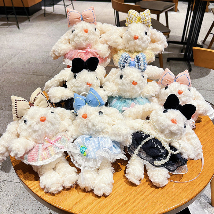Wholesale Creative Plush Princess Skirt Long Ear Rabbit Keychain Cartoon Cute Bag Pendant Gift