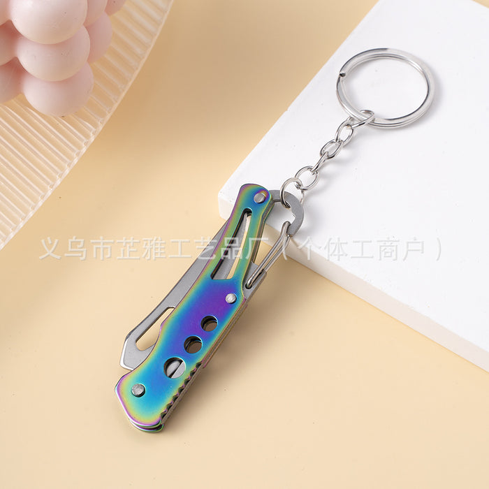 Wholesale Stainless Steel Portable Carry-On EDC Folding Knife Keychain JDC-KC-ZY050