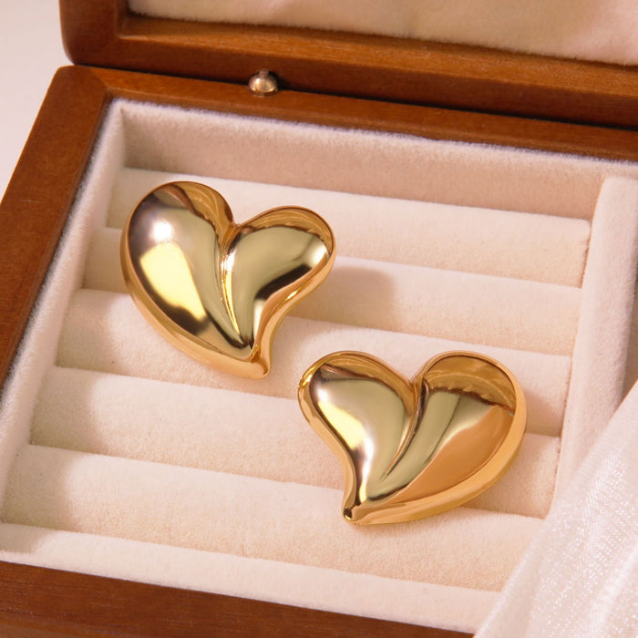 Wholesale Vintage Titanium Steel Heart Earrings JDC-ES-JW005