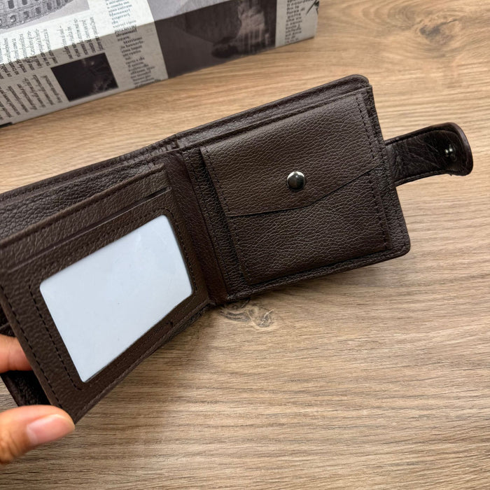 Wholesale Men' s PU Leather Wallet Solid Color Car ing Line Fashion Accessory MOQ≥2