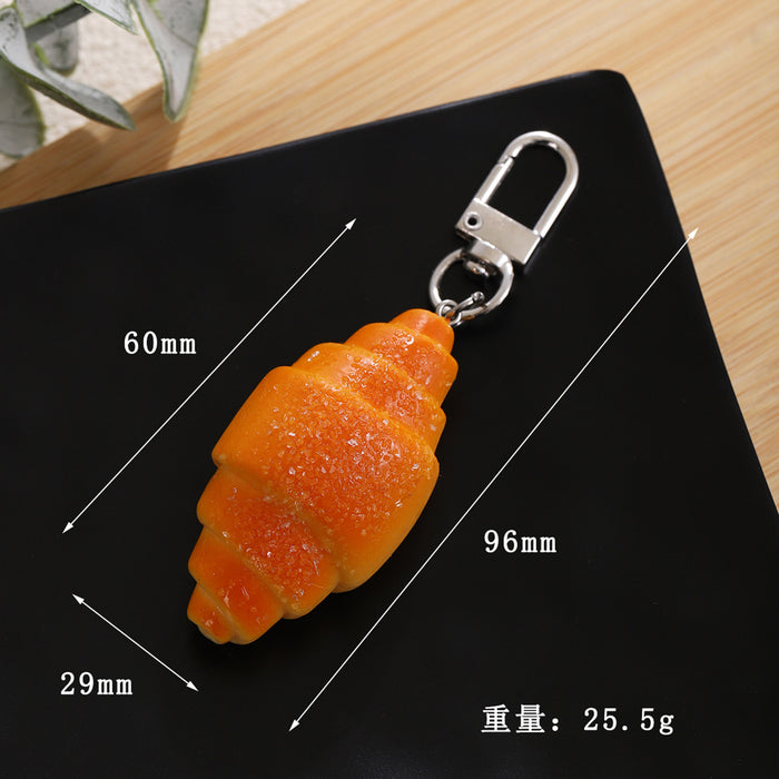 Wholesale PVC Bread Keychain Set Realistic Croissant Donut Design Fun Bag Charm