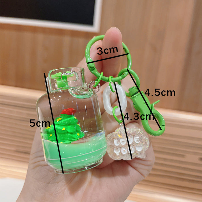 Wholesale Christmas Floating Quicksand Gas Tank Keychain JDC-KC-ShuoT011