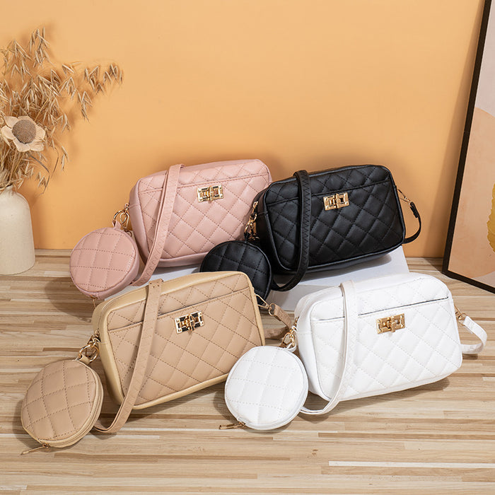 Wholesale PU Lingge Crossbody Shoulder Bag Two Piece Set JDC-SD-Shic031