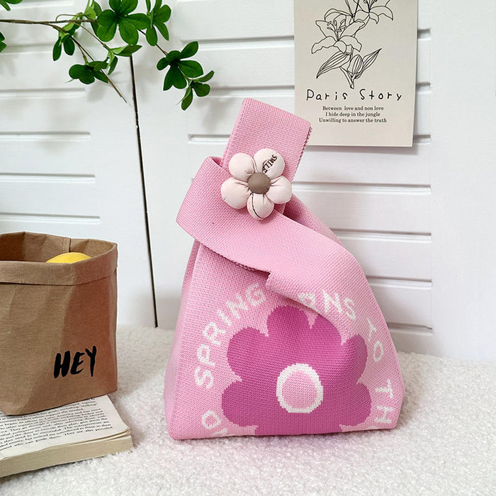 Wholesale Crossbody bag, small bag, versatile cartoon knitted handbag, woven handbag, large capacity shoulder bag