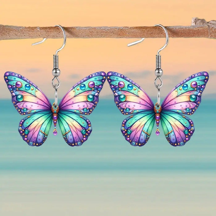 Wholesale Acrylic Butterfly Earrings JDC-ES-Zhanh002