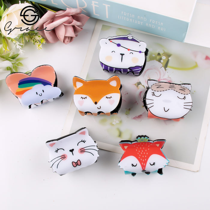 Wholesale hairpin pvc  hair clip cartoon animal hair clip back head headdress