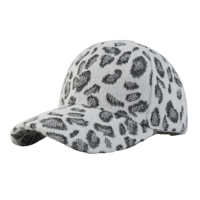 Wholesale Thick warm baseball cap for autumn and winter leopard print retro duckbill cap all-match