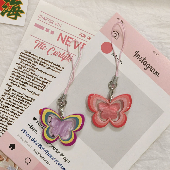 Wholesale Hollow Butterfly Phone Chain Cute Pendant Student Backpack Pendant