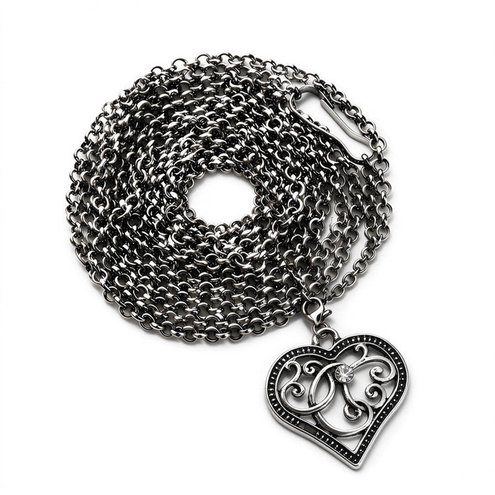 Wholesale Gothic Vintage Heart Pendant Long Chain Necklace Alloy Electroplated Red Women S Layering Jewelry Gift