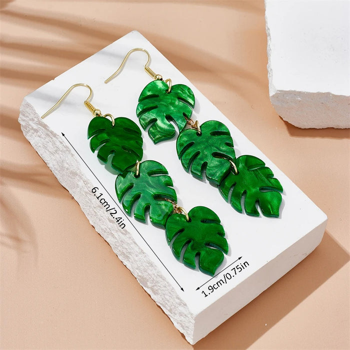 Wholesale Coconut Tree Pineapple Palm Leaf Acrylic Cartoon Earrings JDC-ES-JiaYi009