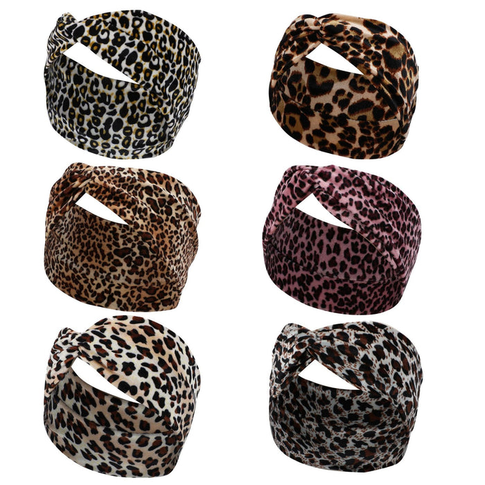 Wholesale Leopard Print Elastic Cross Hairband JDC-HD-Jint005