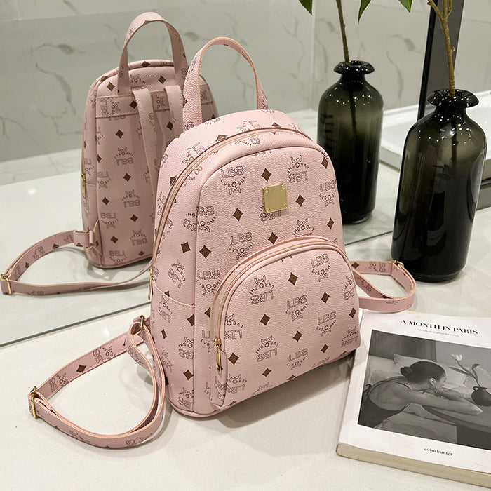 Wholesale PU Flower Material Large Capacity Women's Backpack JDC-BP-Shic009