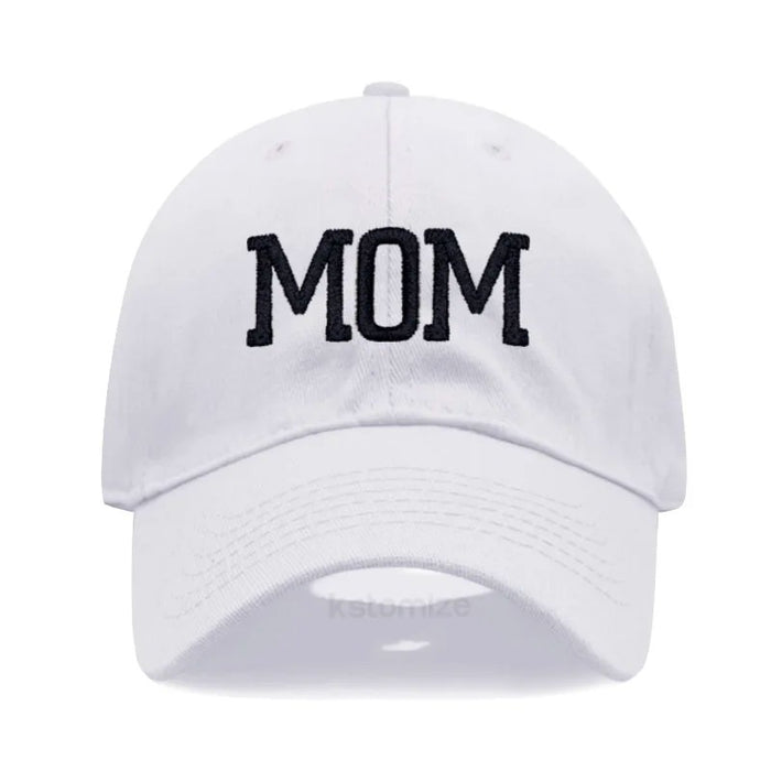 Wholesale Cotton Dad Mom Printed Baseball Cap Adjustable Curved Brim Retro Washed Everyday