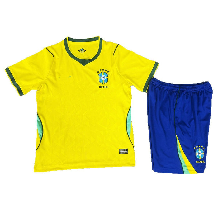 Wholesale Brazil World Cup Football Jersey Children' s Short Sleeve Soccer T-Shirt